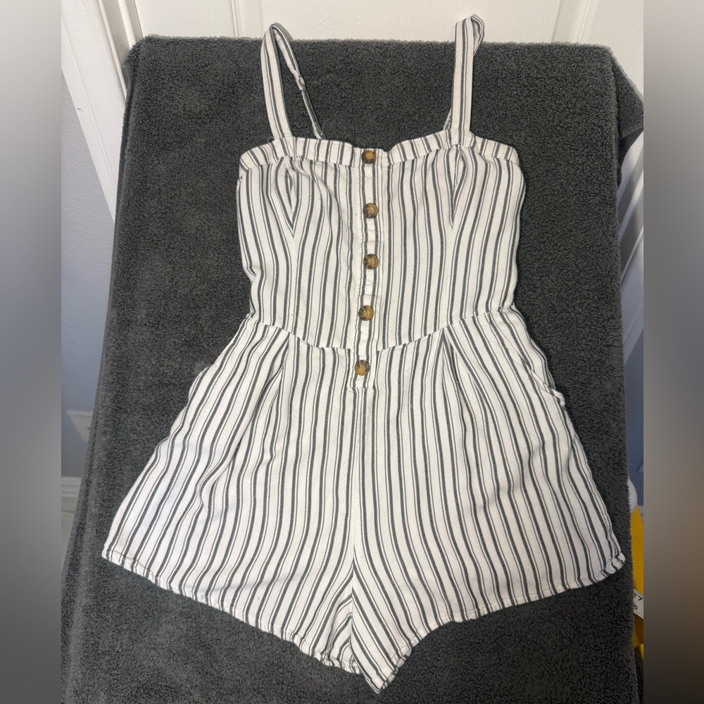 Hollister Striped One Piece Romper